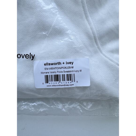 Ellsworth+Ivey Womens Varsity Pickle Sweatshirt-Ivory-Medium - Picture 5 of 5